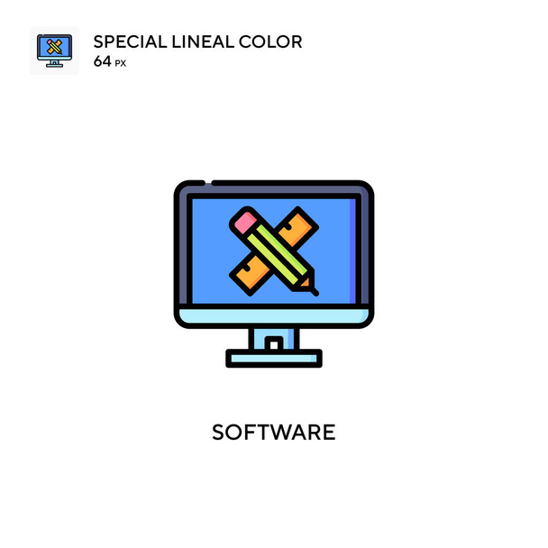 ソフトウェア特殊線色アイコン。WebモバイルUI要素用のイラスト記号デザインテンプレート。編集可能なストローク上の完璧な色現代ピクトグラム. - ベクター画像