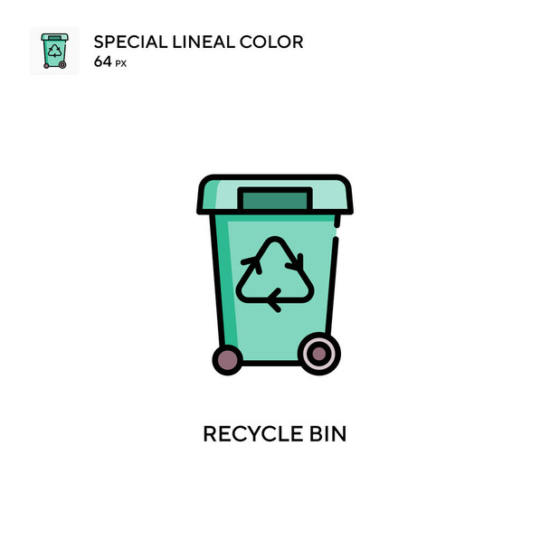 Recycle bin Special lineal color icon. Illustration symbol design template for web mobile UI element. Perfect color modern pictogram on editable stroke. - Vector, Image