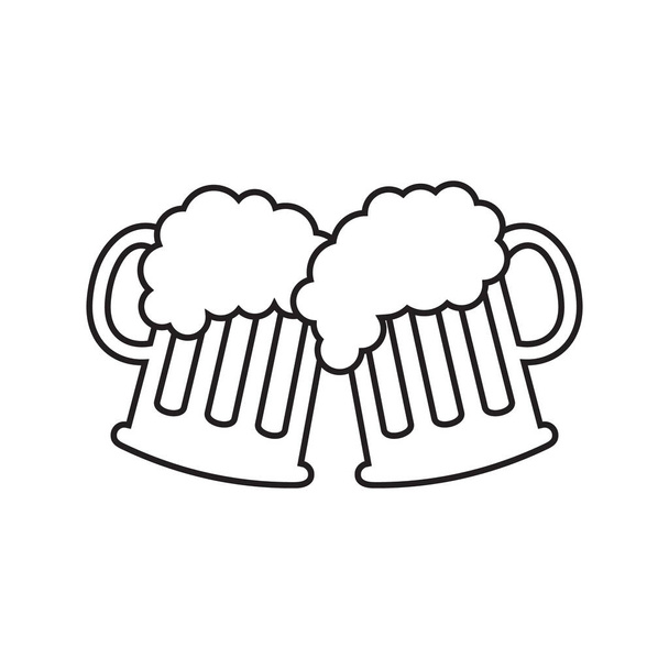 Beer mugs icon vector illustration - Vector, Image