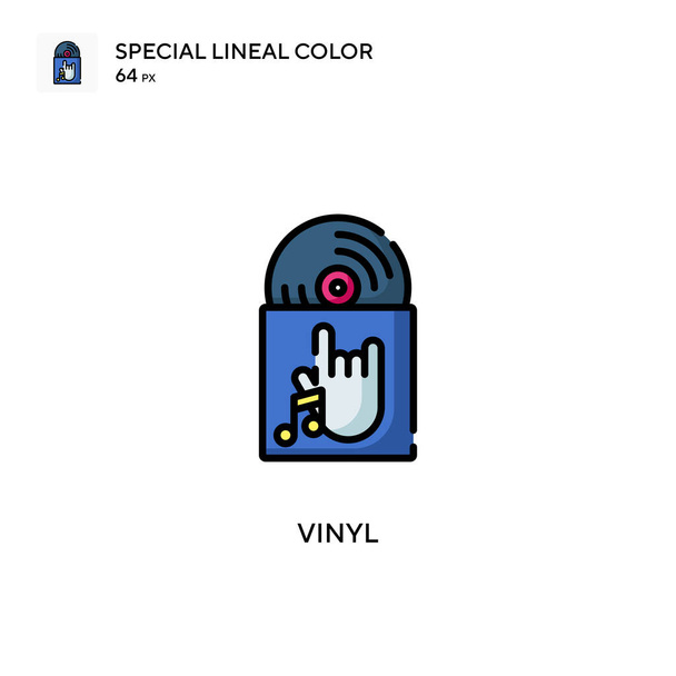 Vinyl Special lineal χρώμα εικονίδιο. Εικονογράφηση πρότυπο σχεδιασμού συμβόλων για web κινητό στοιχείο UI. Τέλειο χρώμα σύγχρονο εικονόγραμμα σε επεξεργάσιμο εγκεφαλικό επεισόδιο. - Διάνυσμα, εικόνα