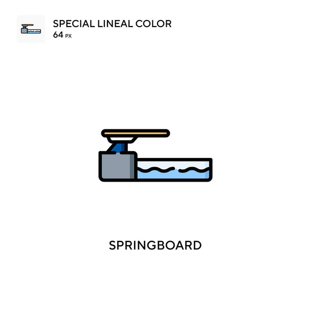 Springboard Speciale icona a colori lineari. Illustrazione modello di design simbolo per elemento web mobile UI. Pittogramma moderno a colori perfetto sul tratto modificabile. - Vettoriali, immagini