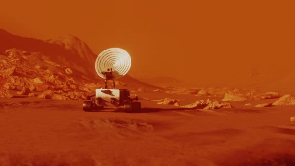Rover exploring mars red planet surface sent by NASA - Footage, Video