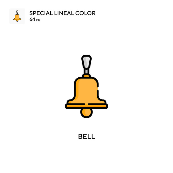 Bell Especial icono de color lineal. Plantilla de diseño de símbolo de ilustración para elemento de interfaz de usuario móvil web. Pictograma moderno de color perfecto en un trazo editable. - Vector, Imagen