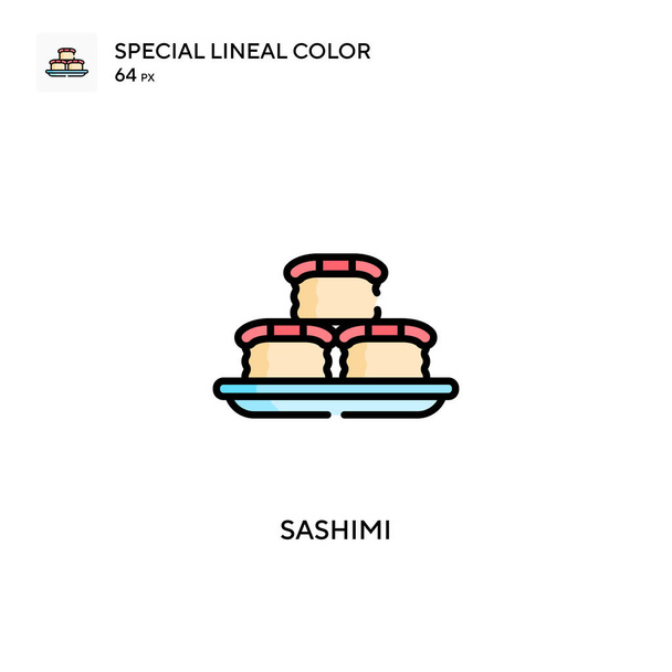 Sashimi Spezielle lineare Farbsymbole. Illustration Symbol-Design-Vorlage für Web-Mobile UI-Element. Perfekte Farbe modernes Piktogramm auf editierbarem Strich. - Vektor, Bild