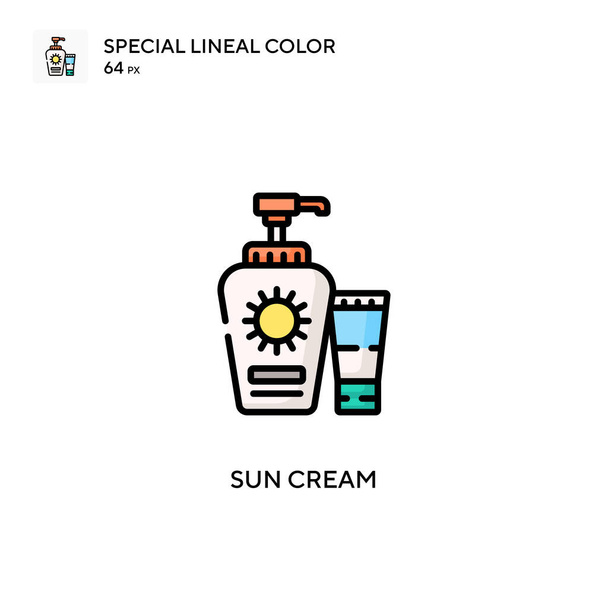 Sun cream Special lineal color icon. Illustration symbol design template for web mobile UI element. Perfect color modern pictogram on editable stroke. - Vector, Image