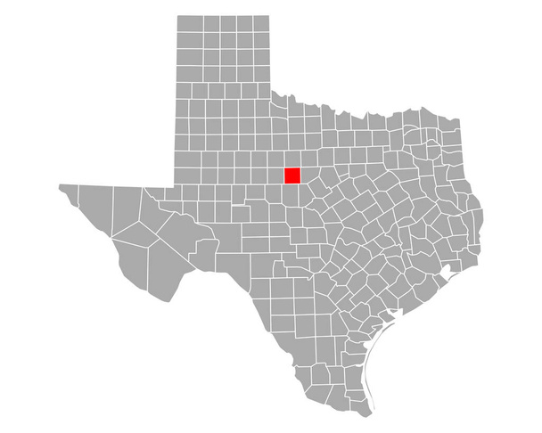 Mapa Callahanu v Texasu - Vektor, obrázek