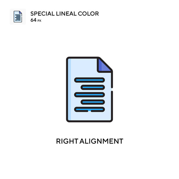 Jobbra igazítás Speciális lineáris szín ikon. Illusztráció szimbólum design sablon web mobil UI elem. Tökéletes szín modern piktogram szerkeszthető stroke. - Vektor, kép