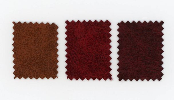 brown leatherette (aka faux leather) swatch sample - 写真・画像