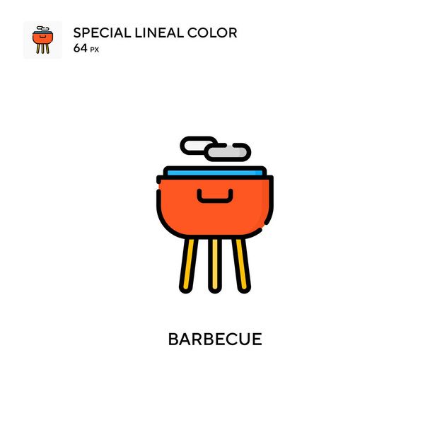 Barbecue Speciale icona a colori lineari. Illustrazione modello di design simbolo per elemento web mobile UI. Pittogramma moderno a colori perfetto sul tratto modificabile. - Vettoriali, immagini
