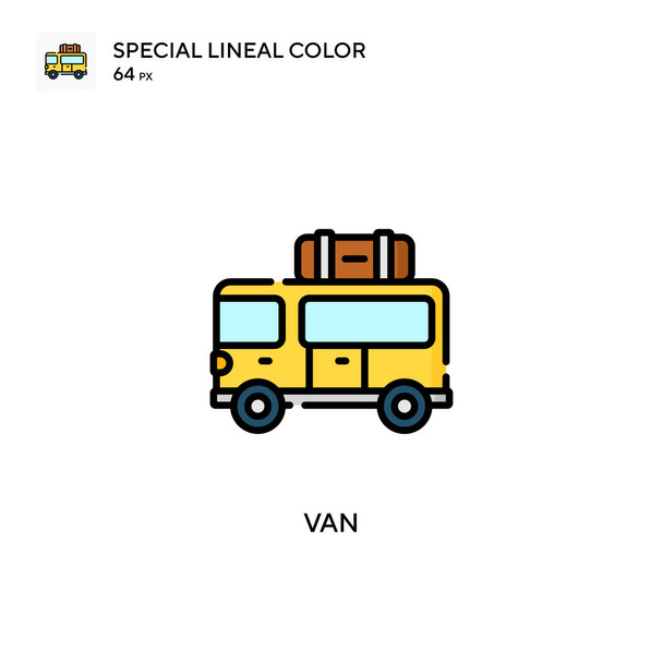 Van Special lineal color icon. Illustration symbol design template for web mobile UI element. Perfect color modern pictogram on editable stroke. - Vector, Image