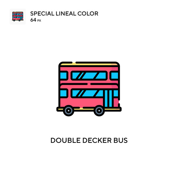Double Decker väylä Erityinen lineaarinen väri kuvake. Kuvitus symboli suunnittelu malli web mobiili käyttöliittymä elementti. Täydellinen väri moderni kuvamerkki muokattavissa aivohalvaus. - Vektori, kuva