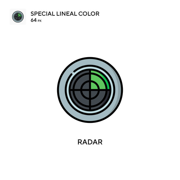 Radar Specjalna ikona koloru linii. Wzór symbolu ilustracji dla mobilnego elementu interfejsu WWW. Idealny kolor nowoczesny piktogram na skoku edytowalnym. - Wektor, obraz