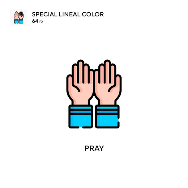 Pray Special lineal color icon. Illustration symbol design template for web mobile UI element. Perfect color modern pictogram on editable stroke. - Vector, Image