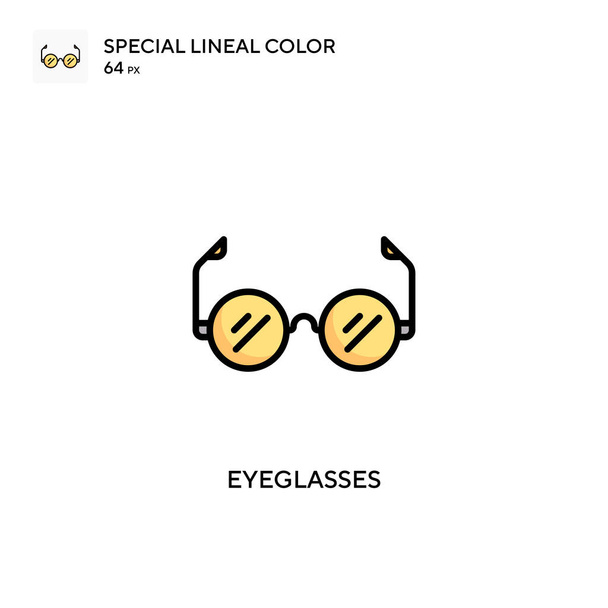 Szemüveg Különleges lineáris szín ikon. Illusztráció szimbólum design sablon web mobil UI elem. Tökéletes szín modern piktogram szerkeszthető stroke. - Vektor, kép