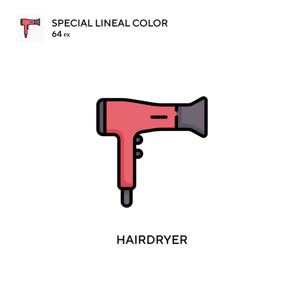 Hairdryer Special lineal color icon. Illustration symbol design template for web mobile UI element. Perfect color modern pictogram on editable stroke. - Vector, Image