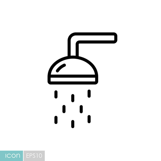 Plážová sprcha plochý vektor ikona. Letní znamení. Grafický symbol pro cestování a cestovní ruch webové stránky a aplikace design, logo, app, UI - Vektor, obrázek