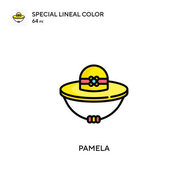 Εικόνα χρώματος Pamela Special lineal. Εικονογράφηση πρότυπο σχεδιασμού συμβόλων για web κινητό στοιχείο UI. Τέλειο χρώμα σύγχρονο εικονόγραμμα σε επεξεργάσιμο εγκεφαλικό επεισόδιο. - Διάνυσμα, εικόνα