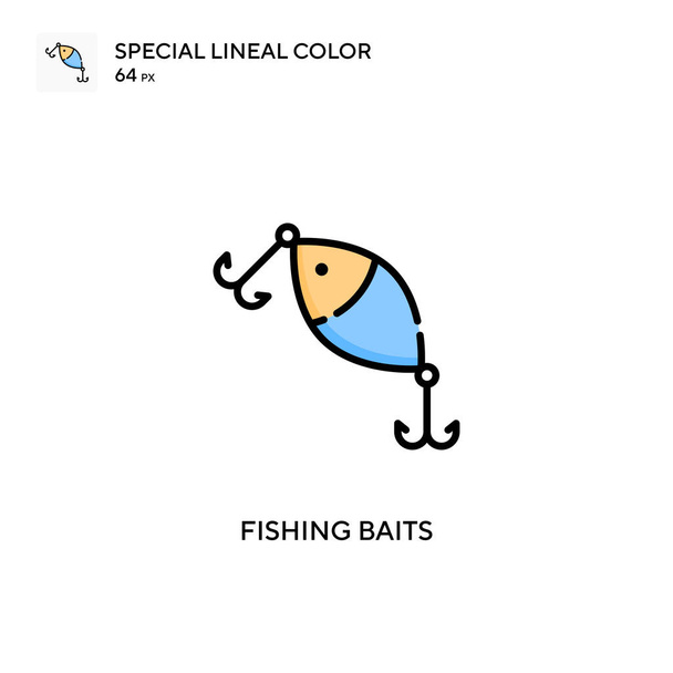 Rybářské návnady Speciální barevná ikona. Šablona návrhu symbolu ilustrace pro webový mobilní prvek uživatelského rozhraní. Perfektní barva moderní piktogram na upravitelný tah. - Vektor, obrázek