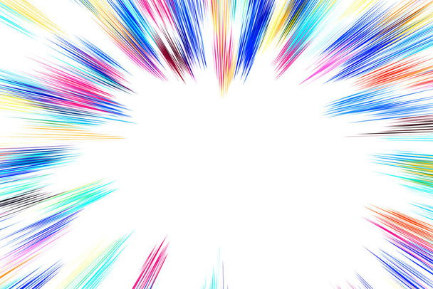 Bokeh líneas multicolores sobre fondo blanco. abstracción. Velocidad luz movimiento borroso textura - Foto, imagen
