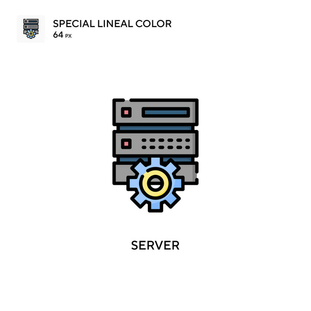Icona speciale colore lineare del server. Illustrazione modello di design simbolo per elemento web mobile UI. Pittogramma moderno a colori perfetto sul tratto modificabile. - Vettoriali, immagini