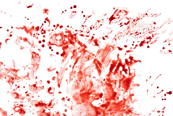 Red spots of blood drop on white background - Photo, Image