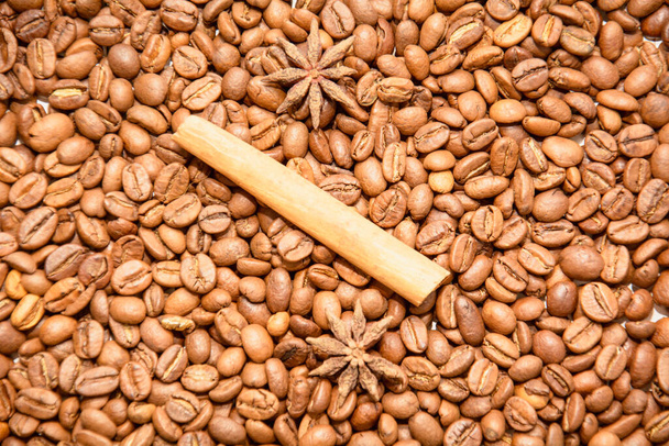 Hintergrund der köstlichen Kaffeebohnen hautnah - Foto, Bild