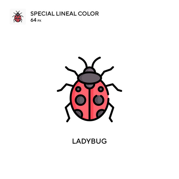 Ladybug Speciale lijnkleur icoon. Illustratie symbool ontwerp sjabloon voor web mobiele UI element. Perfecte kleur modern pictogram op bewerkbare slag. - Vector, afbeelding