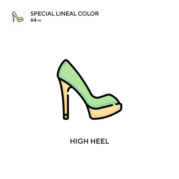 High heel Special lineal color icon. Illustration symbol design template for web mobile UI element. Perfect color modern pictogram on editable stroke. - Vector, Image