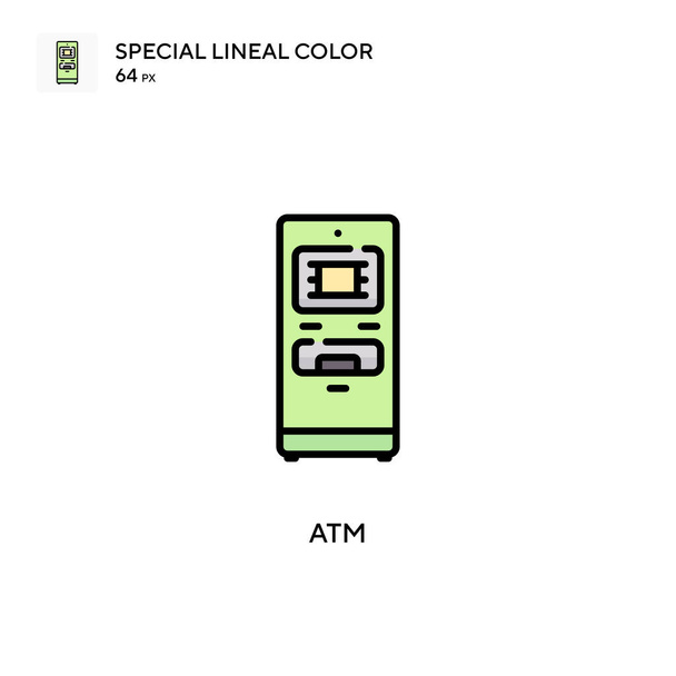 Specjalna ikona koloru bankomatu. Wzór symbolu ilustracji dla mobilnego elementu interfejsu WWW. Idealny kolor nowoczesny piktogram na skoku edytowalnym. - Wektor, obraz