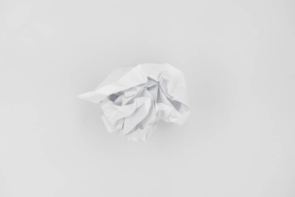 Crumpled white paper background texture - 写真・画像