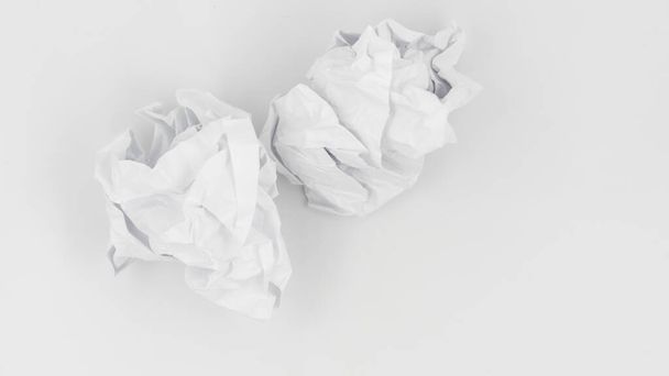 Crumpled white paper background texture - Φωτογραφία, εικόνα