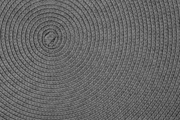 Woven black and grey wicker straw background or texture - Fotoğraf, Görsel