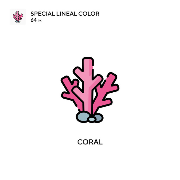 Coral Special lineal color icon. Illustration symbol design template for web mobile UI element. Perfect color modern pictogram on editable stroke. - Vector, Image