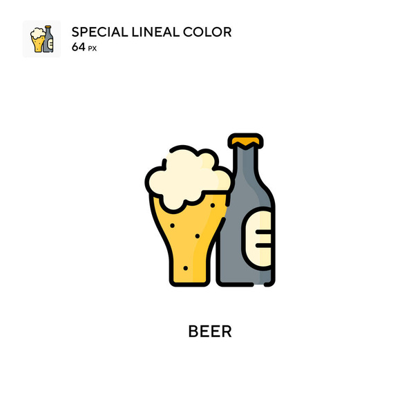 Beer Special lineares Farbsymbol. Illustration Symbol-Design-Vorlage für Web-Mobile UI-Element. Perfekte Farbe modernes Piktogramm auf editierbarem Strich. - Vektor, Bild