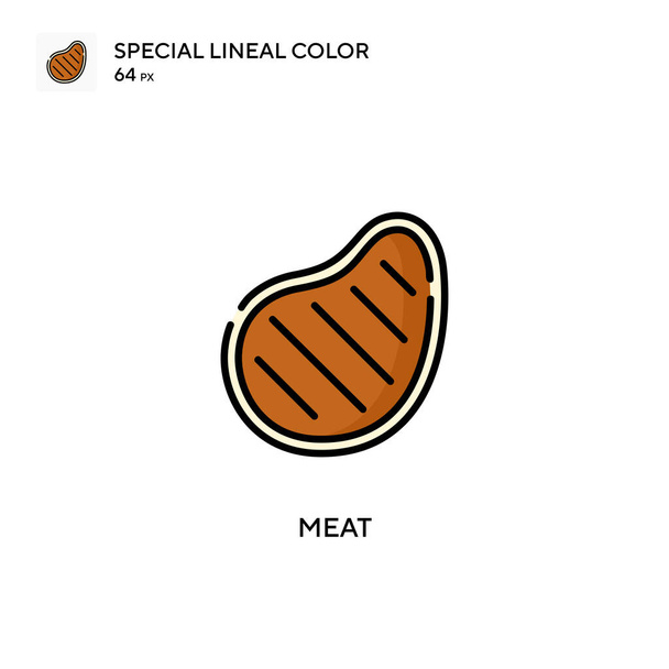 Meat Special line color icon. Шаблон оформления символов иллюстрации для веб-мобильного пользовательского элемента. Идеальный цвет современной пиктограммы на редактируемый штрих. - Вектор,изображение