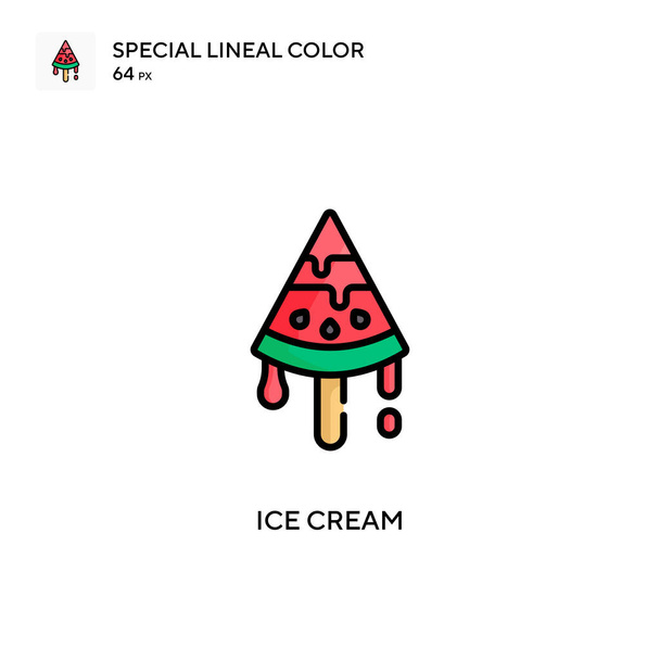 Ice cream Special lineal color icon. Illustration symbol design template for web mobile UI element. Perfect color modern pictogram on editable stroke. - Vector, Image