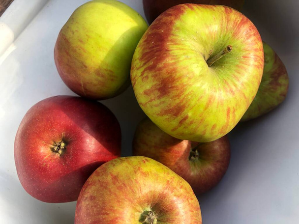 Seizoensgebonden verse groene appels op tafel  - Foto, afbeelding