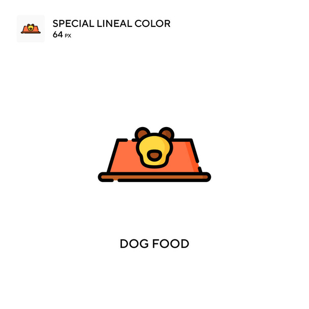 犬の食べ物特別な直線的な色のアイコン。WebモバイルUI要素用のイラスト記号デザインテンプレート。編集可能なストローク上の完璧な色現代ピクトグラム. - ベクター画像