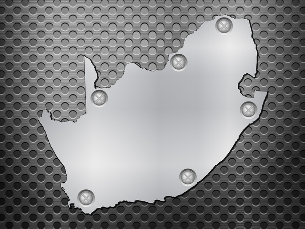 Afrique du Sud carte en métal
 - Vecteur, image