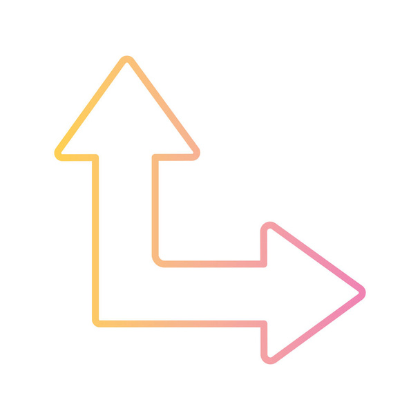 up and right arrow gradient style icon vector design - Vector, Image