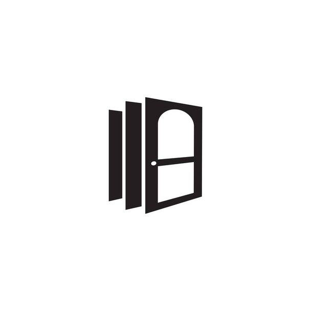 Modelo de vetor de design de logotipo de ícone de porta - Vetor, Imagem