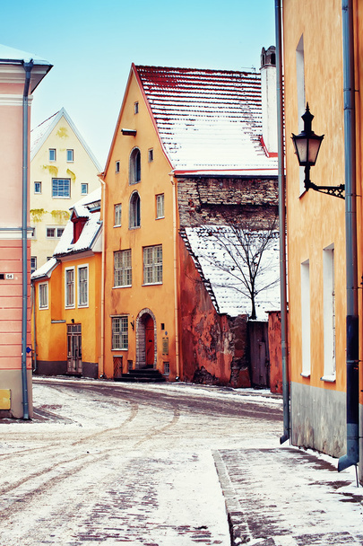 Středověká ulice starého města v Tallinnu - Fotografie, Obrázek