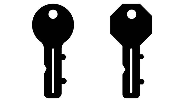 İki farklı anahtar şekli. Beyaz arkaplanda simge vektörü. EPS10 vektörü - Fotoğraf, Görsel