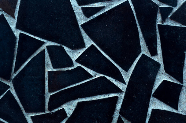 Dark blue Mosaic tile wall or floor texture decoration background - Foto, Bild
