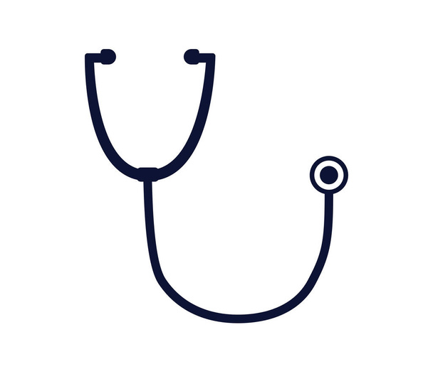 Stethoscope ikon trendi lapos stílusban elszigetelt a háttérben. A weboldal tervezésének szimbóluma. Orvosi és egészségügyi ellátás sztetoszkóp logó Vektor illusztráció - Vektor, kép