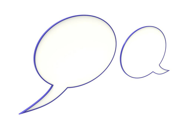 Two blank speech bubble sign. 3D illustration. - Photo, Image