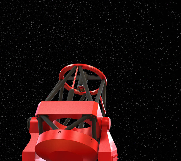 Αστρονομικό οπτικό τηλεσκόπιο κατά του ουρανού αστέρι. 3D απεικόνιση. - Φωτογραφία, εικόνα