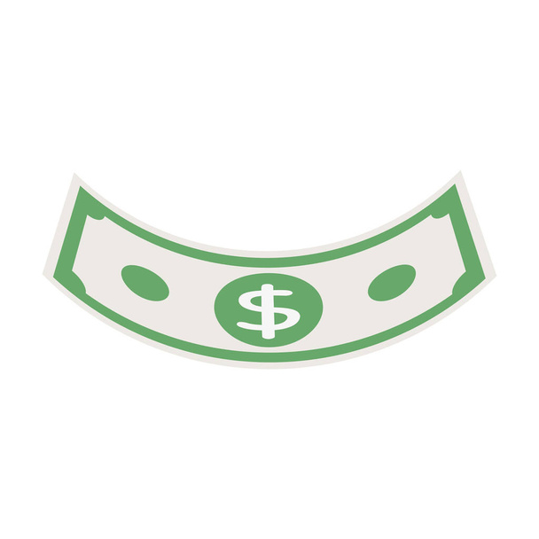 деньги банкноты наличные деньги изолированные значок белый фон - Вектор,изображение