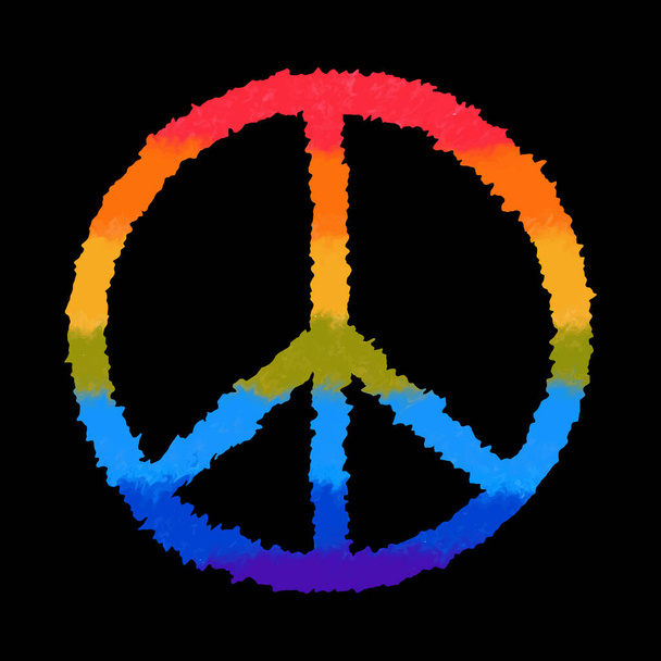 Símbolo del mundo en forma de LGBT para imprimir camisetas y máscaras. Sobre un fondo negro, ilustración vectorial - Vector, Imagen