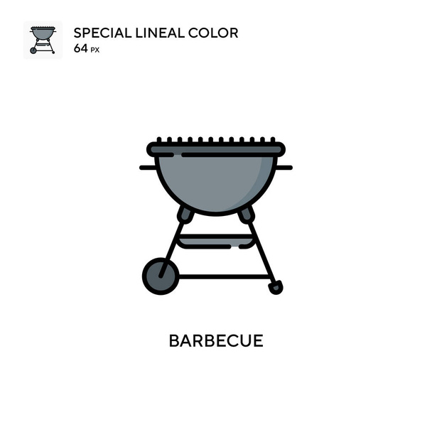 Barbecue Specjalna ikona koloru linii. Ilustracja szablonu projektu symbolu dla mobilnego interfejsu WWW. - Wektor, obraz